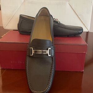 Bally brown perforated slip on men’s shoes, size 11.